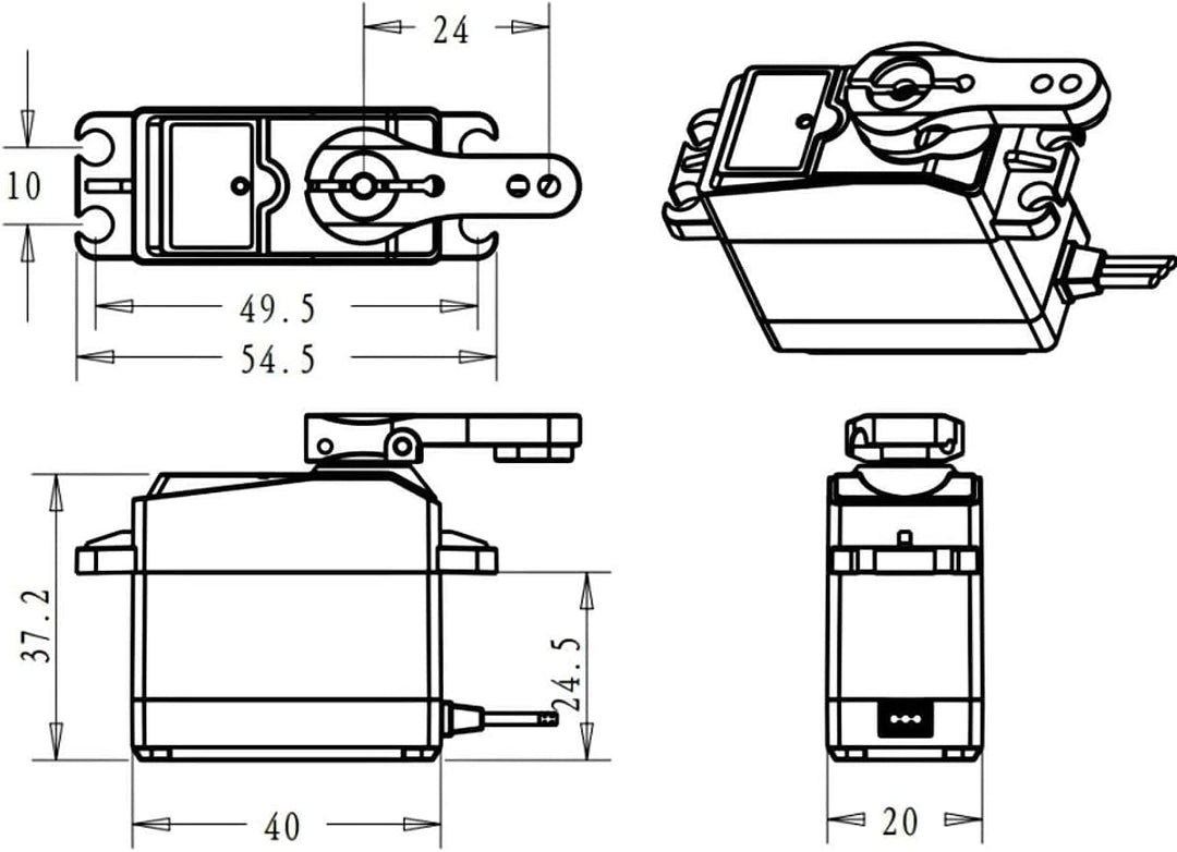 YUNIQUE DEUTSCHLAND Digital Coreless Servomotor DS3235 PRO 7.4V 35KG mit 25T Nocken für Roboter-LKW-