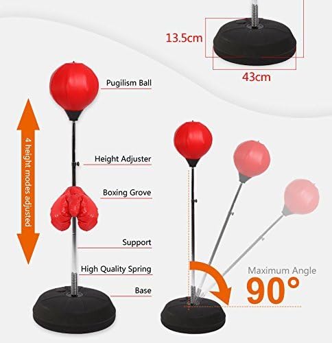 Erwachsene Punchingball Standboxsack Boxen Set Standbox Handschuhen Punching-Training Verstellbar Hö