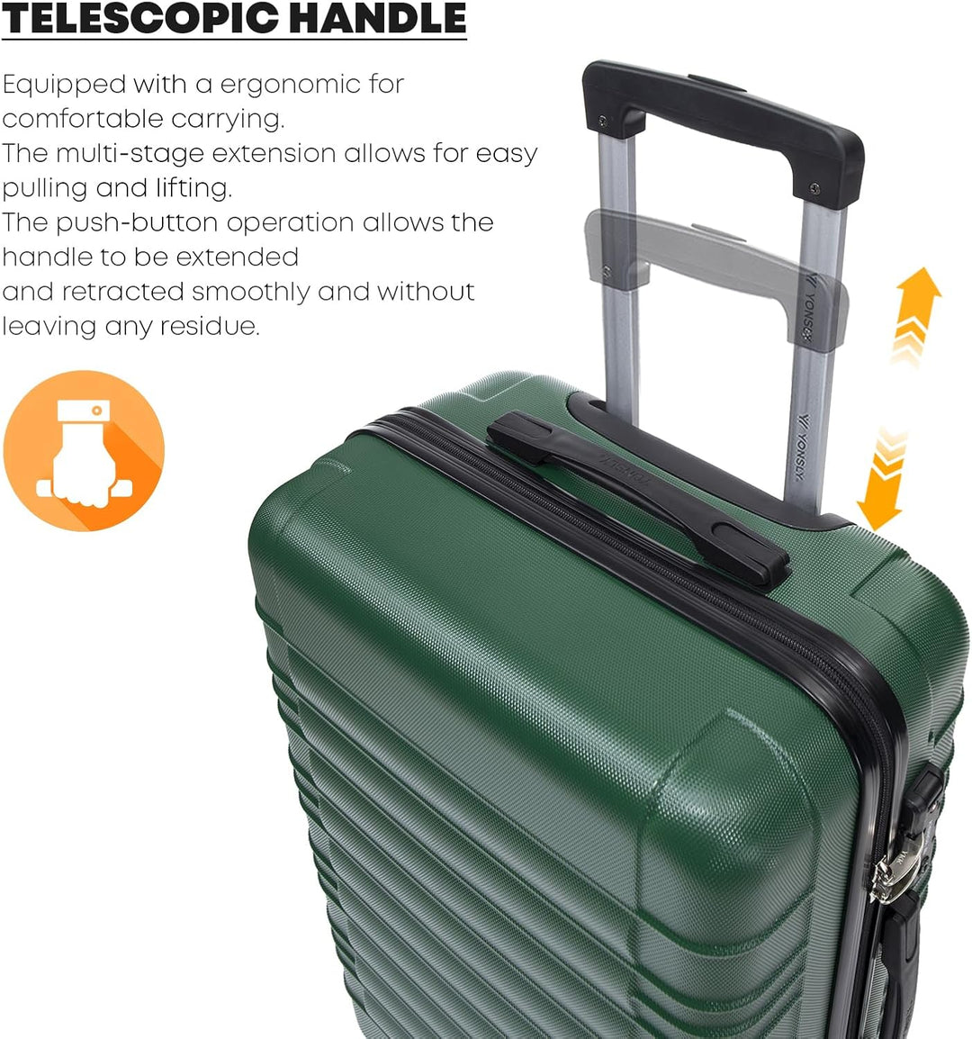 Premium Reisekoffer TSA-Schloss, Hartschalen-Koffer Trolley Kabinenkoffer Rollkoffer Suitcase Handge