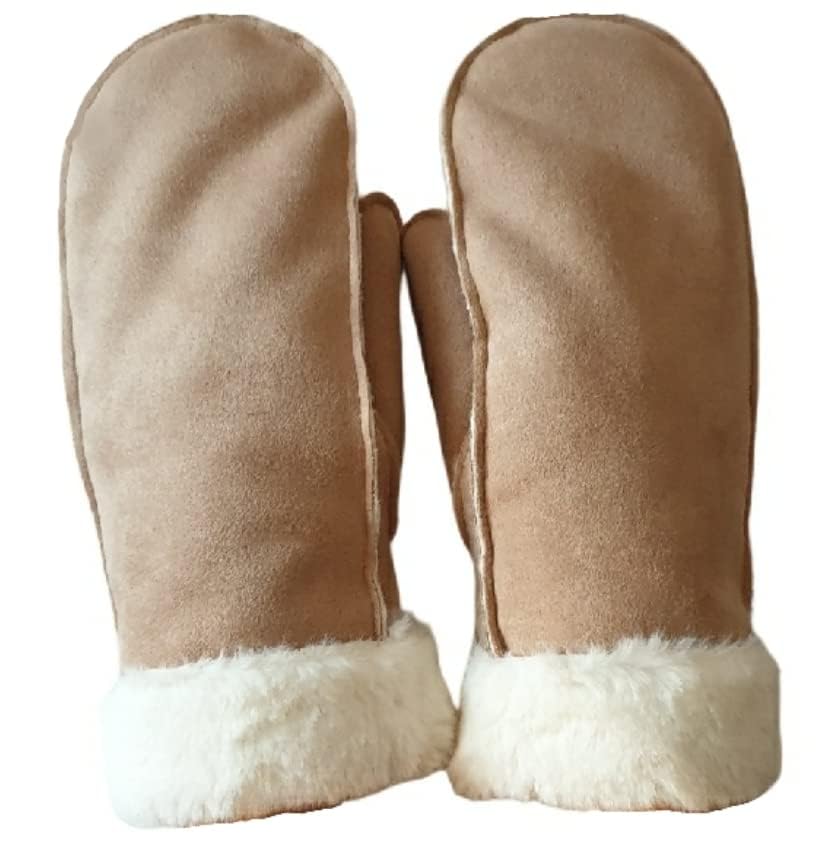 AXELENS Fäustlinge Winterhandschuhe Damen Beige, Beige