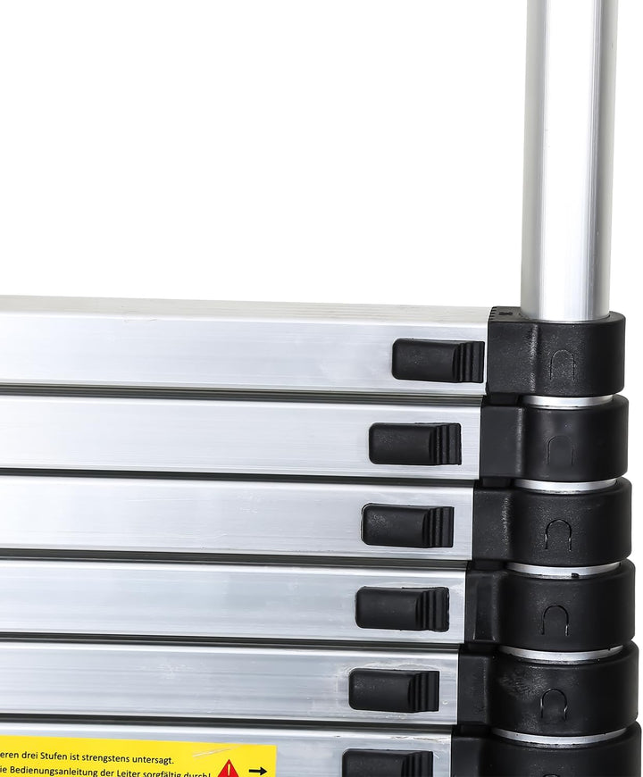 Fiqops 3.2M Aluminium Teleskopleiter, Ausziehbare Leiter 150 kg Belastbarkeit, Rutschfester Aluleite