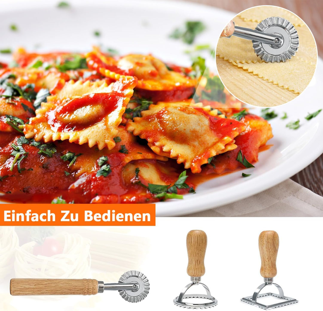 12 Stück Manuelle Nudelmaschine, Nudelherstellung Werkzeugset mit Nudeltrockengestell, Nudelwalze, G