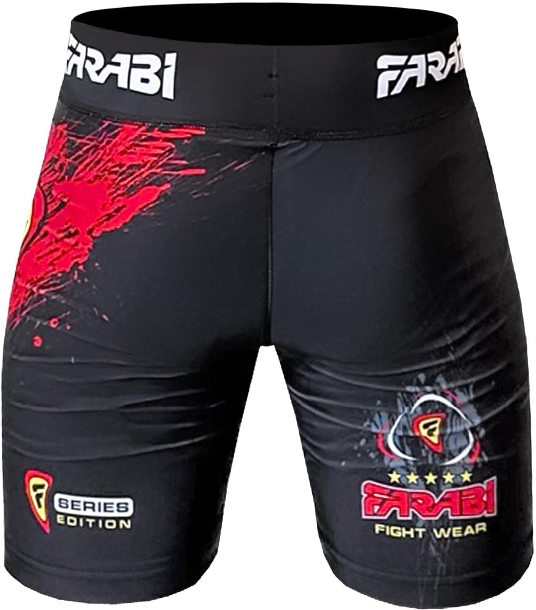 Farabi Sports Kompressions Vale Tudo Short, Kompression MMA Shorts, Kampfsport,Cage Fighting,Grappli