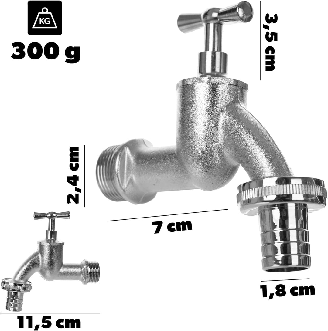 KADAX Wasserhahn für Regenwassertank, Aussenhahn aus Metall mit 3/4 Zoll Gewinde für Garten, wetterf