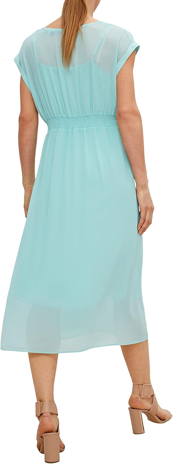 Comma Damen Kurz Kleid 38 6067 Grün, 38 6067 Grün