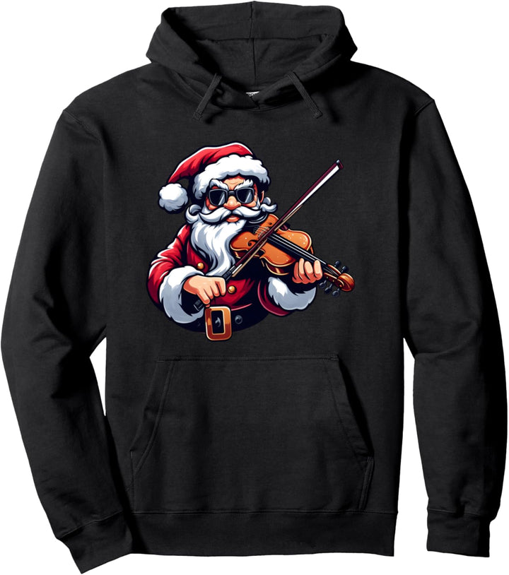 Cooler Weihnachtsmann spielt Geigenspieler Weihnachten Geiger Pullover Hoodie