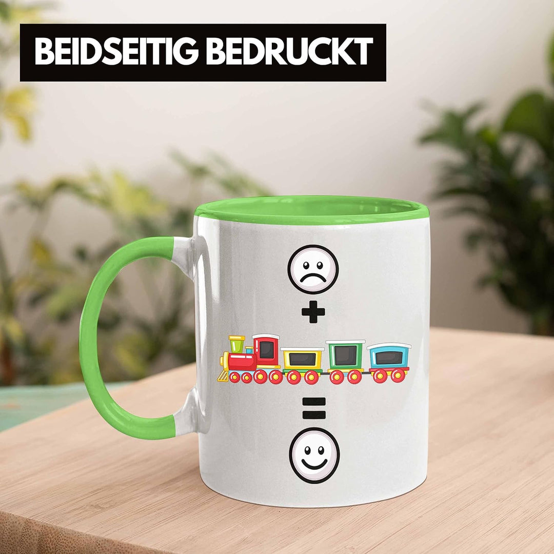 Trendation - Eisenbahn Tasse Geschenk für Eisenbahner Modelleisenbahn :(+ Eisenbahner = :) Lustige G