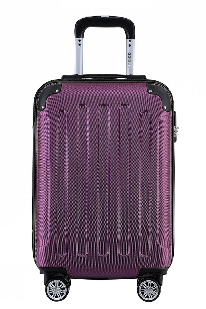 BEIBYE- Hartschalenkoffer Koffer Trolley Rollkoffer Reisekoffer Zahlenschloss 4 Zwilings-Rollen (Vio