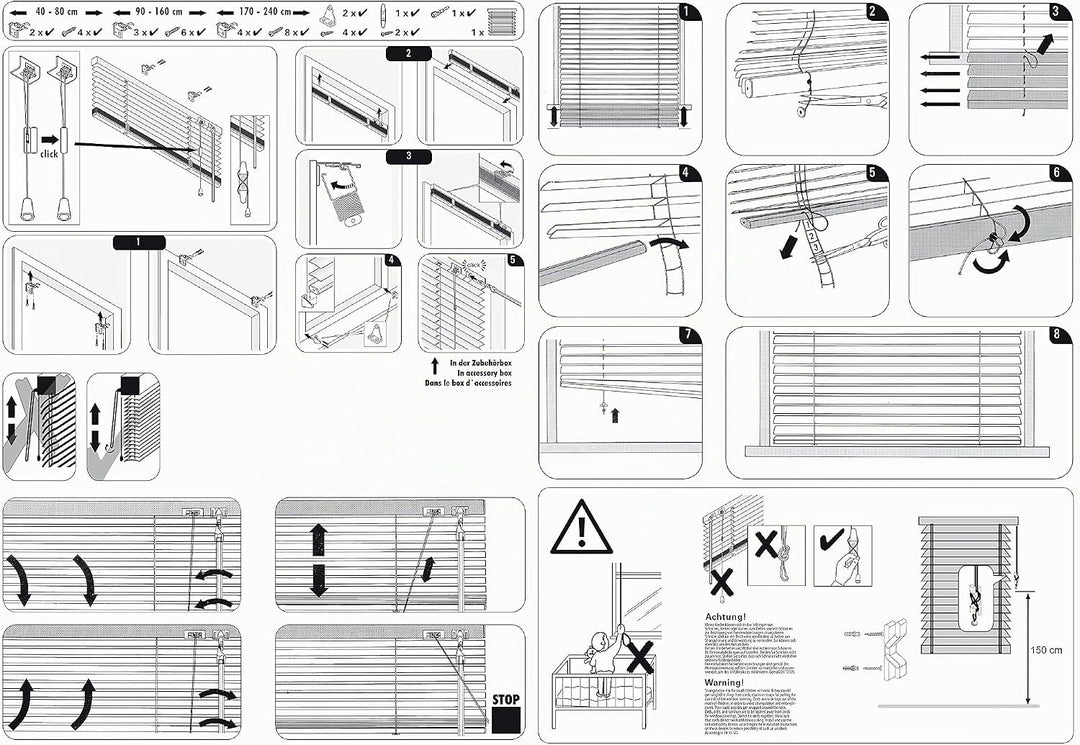 GARDINIA Alu-Jalousie, Sichtschutz, Lichtschutz, Blendschutz, Wand- und Deckenmontage, Aluminium-Jal