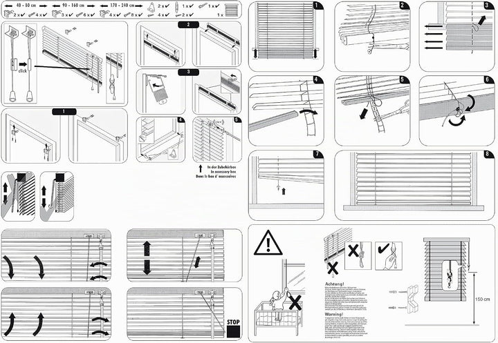 GARDINIA Alu-Jalousie, Sichtschutz, Lichtschutz, Blendschutz, Wand- und Deckenmontage, Aluminium-Jal