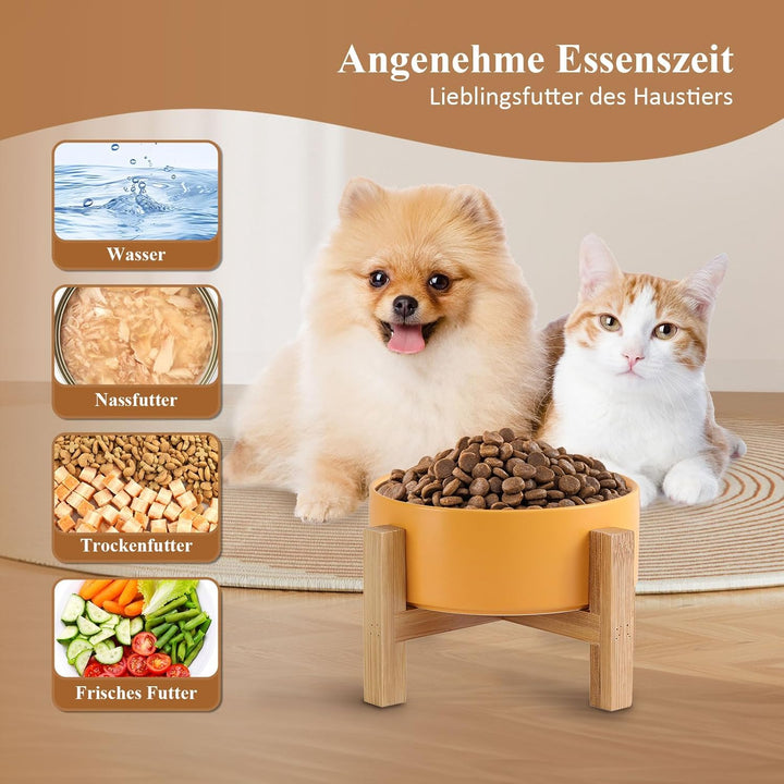 Futternapf Katze Hund Fressnapf Katze Katzennapf Erhöht mit Napf Ständer - Hundenapf Keramik - 2er K