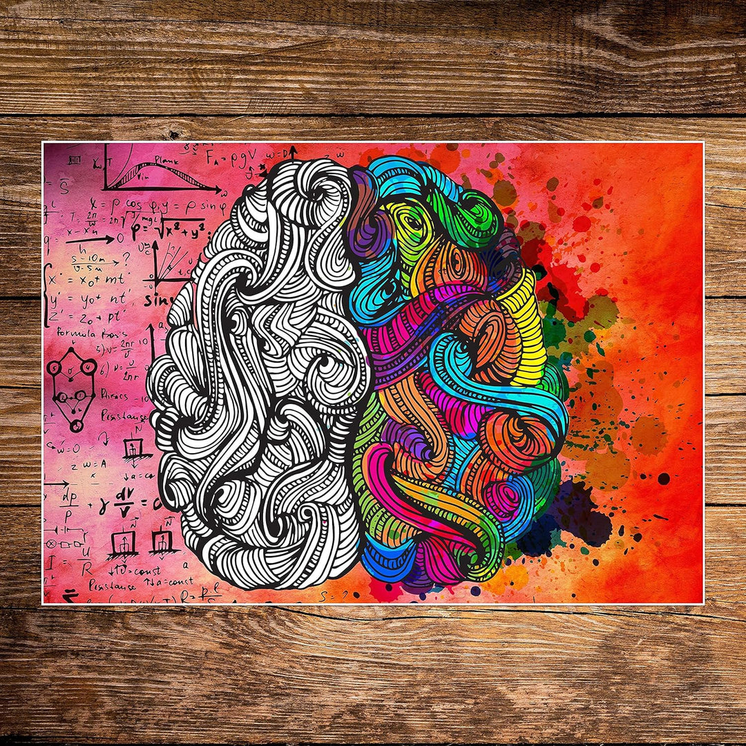 wandmotiv24 Poster als Wanddeko, Grösse 100x70cm, Erfolg beginnt im Kopf, Formeln, Moderne Wanddeko,