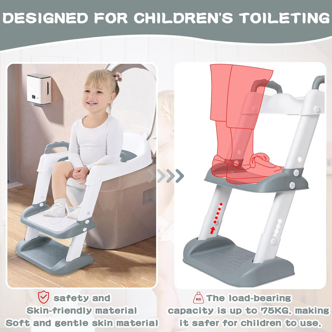 Toilettensitz Kinder Kinder WC,Toilettensitz für Kleinkinder mit Treppe,Toilettenaufsatz Kinder, Ver
