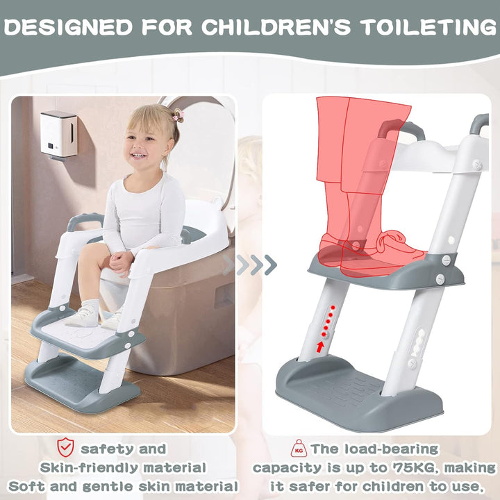 Toilettensitz Kinder Kinder WC,Toilettensitz für Kleinkinder mit Treppe,Toilettenaufsatz Kinder, Ver