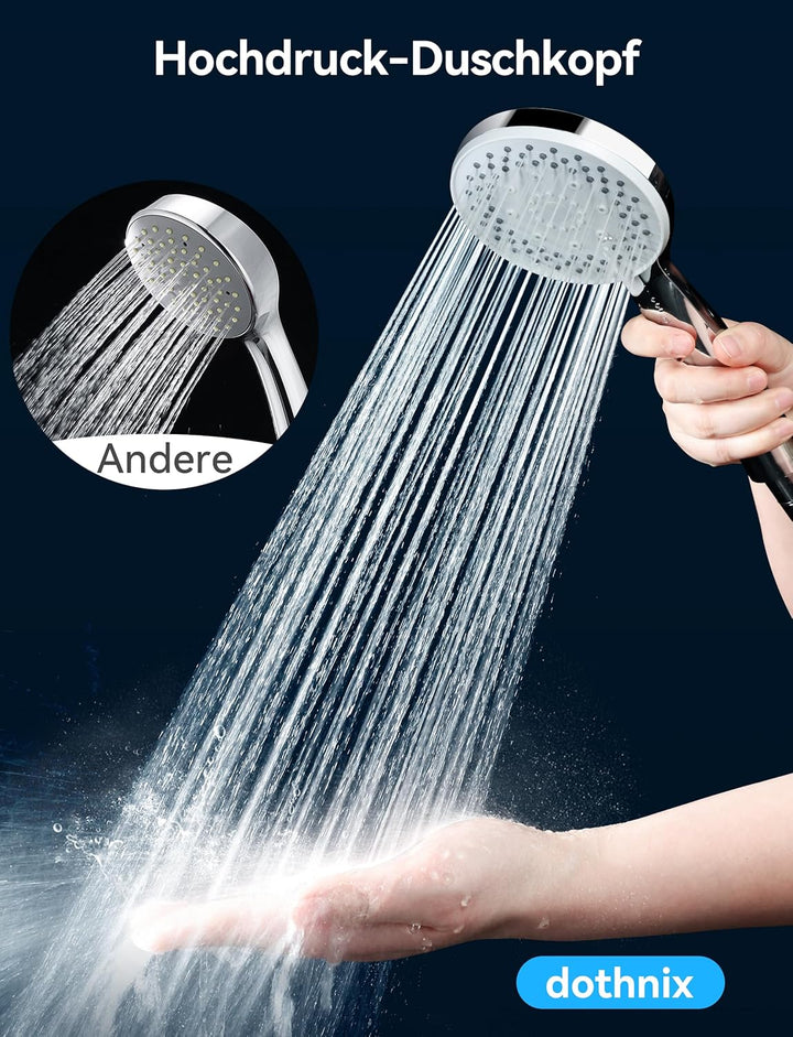 Duschkopf, Hochdruck-Duschkopf mit 5 Strahlarten, universeller Handbrause-Duschkopf für Regendusche