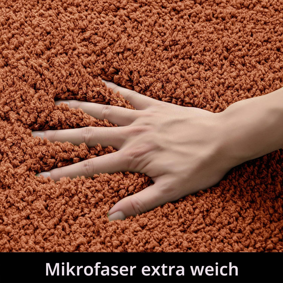 MIULEE Badematte Weiche Badteppich rutschfest Badvorleger Fussmatte Badzimmermatte Bettvorleger Flau