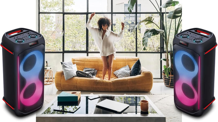 Maginon Party-Soundsystem PS-60-60 Watt-RMS, TWS-Technologie, Bluetooth, AUX, USB, Speicherkarte, Mi