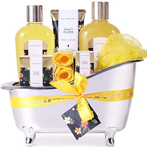Geschenksets -Spa Luxetique 8pcs Tahiti Insel Badesets mit ätherischem Öl,Verwöhnen Geschenke für Fr