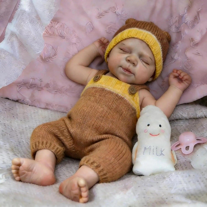 Zero pam Reborn Baby Vollsilikon Lebensecht-39CM Echt Weiche Silikon Baby Mädchen, Reborn Puppen Leb