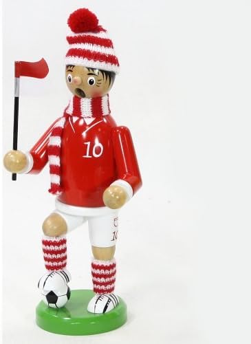 Hochwertiger Räuchermann Modell " FUSSBALLER rot - weiss " Grösse ca. 20cm Rot / Weiss, Rot / Weiss