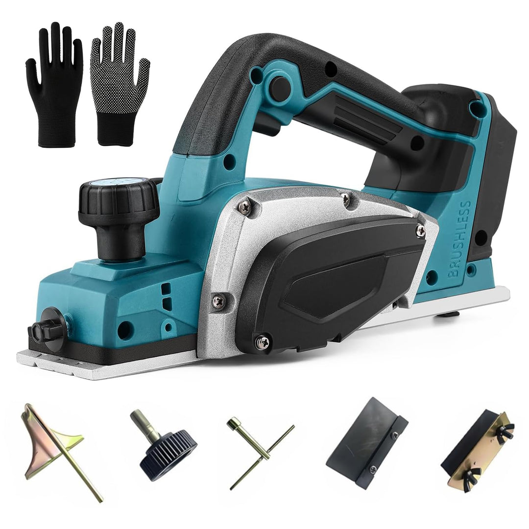 Akku-Hobel Kompatibel mit Makita 18V Akku, Professional 18V Akku Hobel Handhobel Elektrohobel Einhan