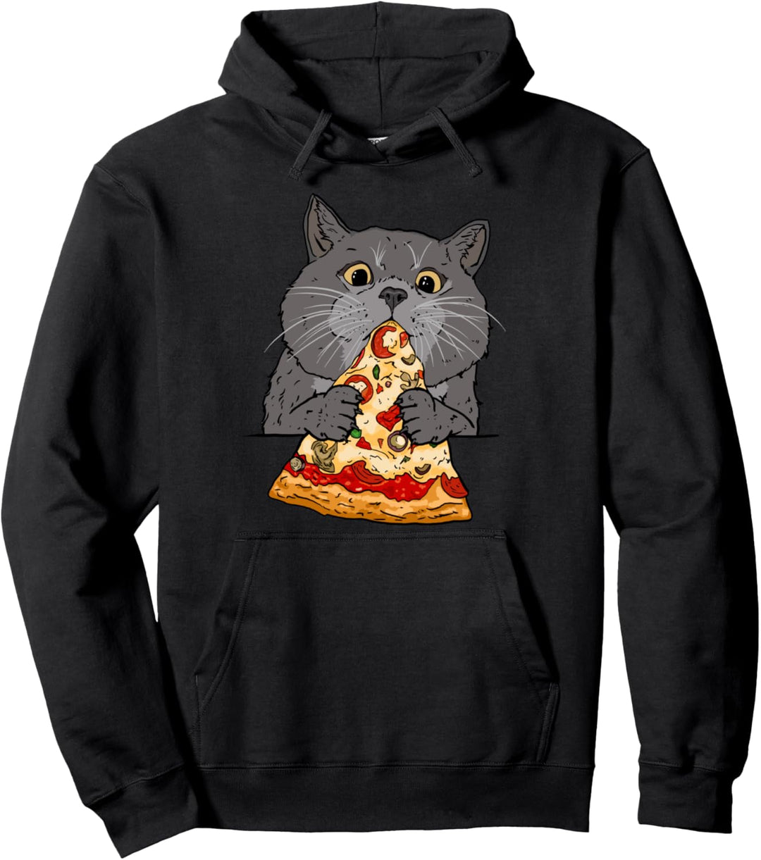 süsse und niedliche Katze liebt Pizza über alles Geschenkidee Pullover Hoodie