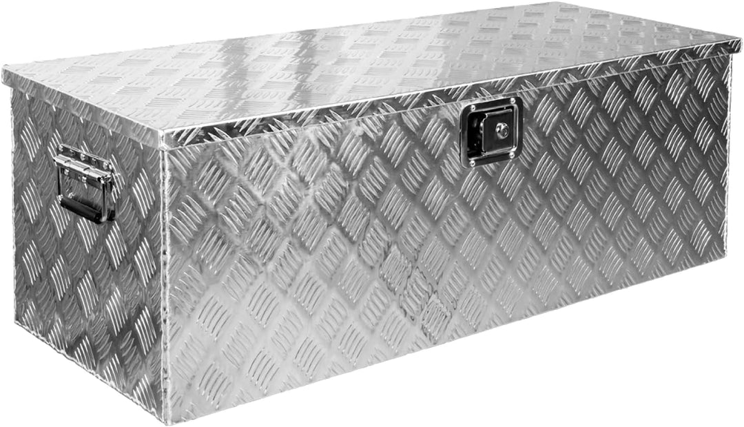 Trucky Truckbox, Deichselbox Aluminium, Anhängerbox 15 Grössen, Werkzeugkiste mit Schloss und Schlüs