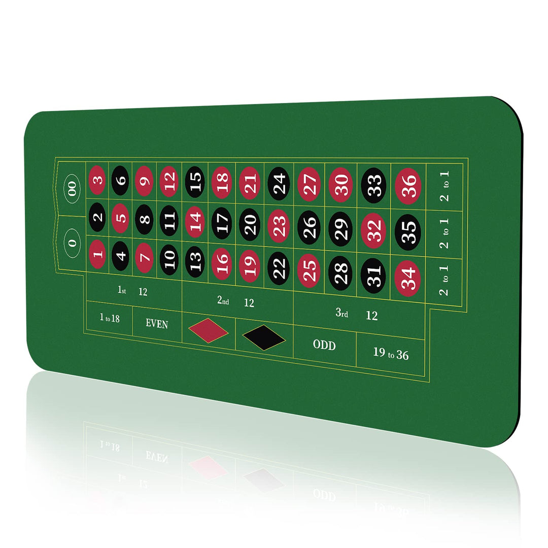 YUZPKRSI 177,8 x 88,9 cm Roulette Casino Matte Roll-up Pokermatte für Tisch mit Tragetasche, profess