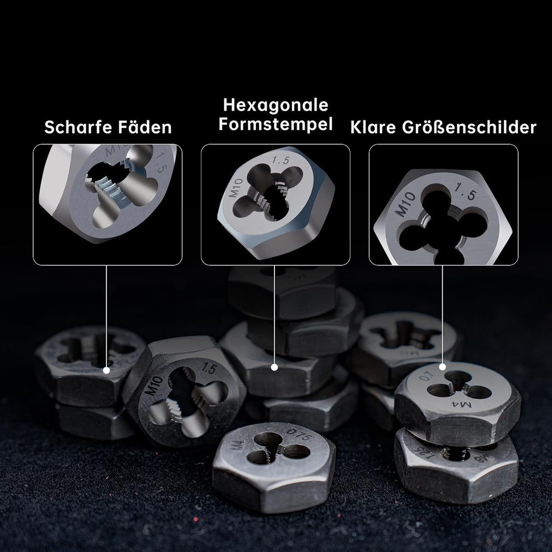 ROTATION Gewindeschneidsatz Innen/Aussen M3-M12, 39-teilig