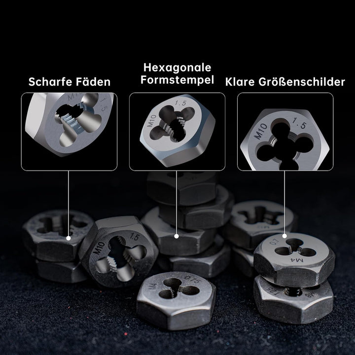 ROTATION Gewindeschneidsatz Innen/Aussen M3-M12, 39-teilig