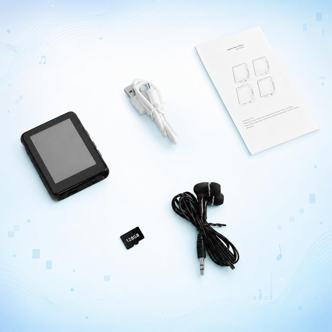 128GB MP3 Player mit Bluetooth -Tragbarer Musikplayer mit Lautsprecher, MP3 &amp; MP4 Player, 2.4" Full
