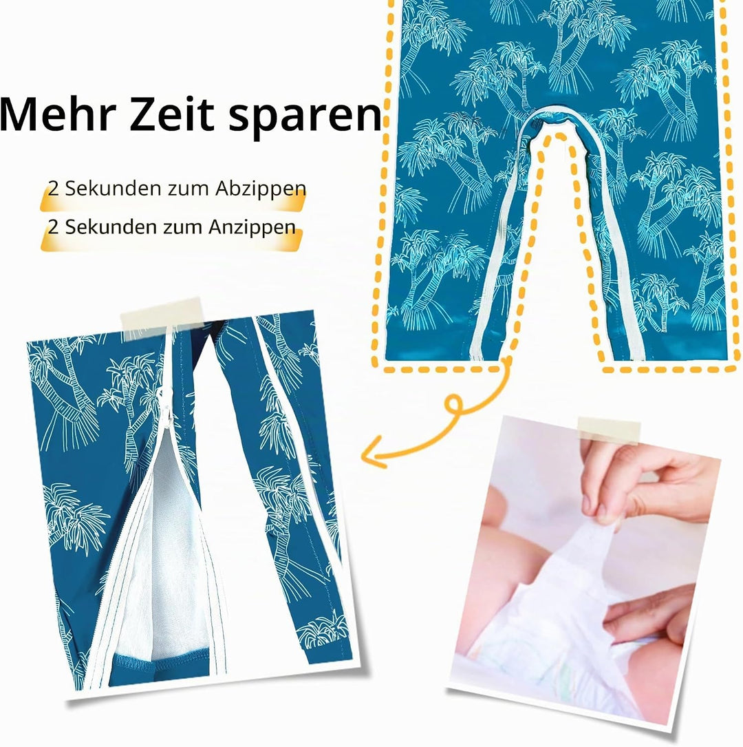 weVSwe Baby Bademode UPF 50+ Schutz Junge Badeanzüge Schrittreissverschluss Langarm mit Sommer Sonne
