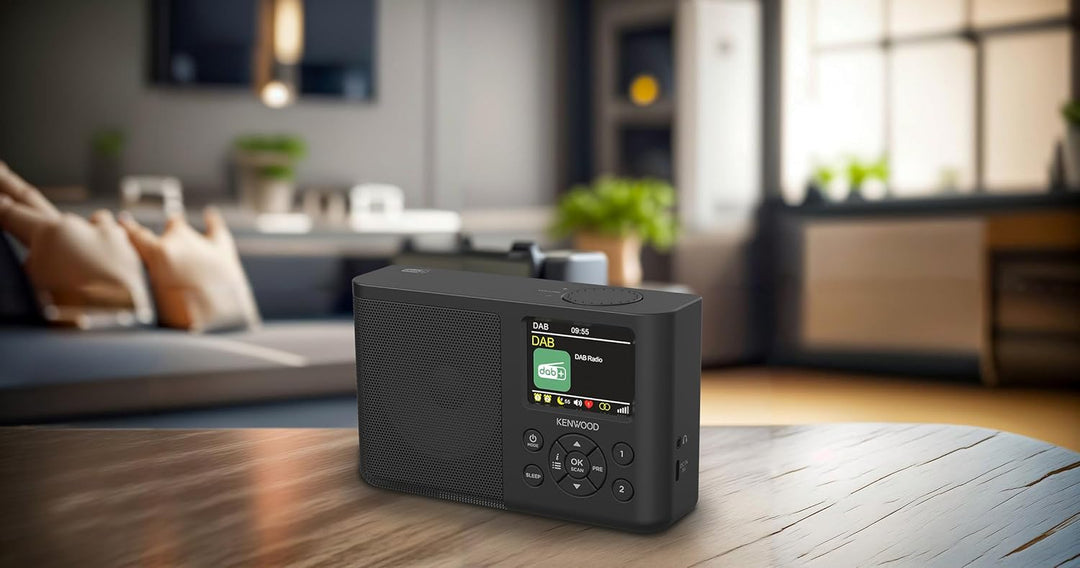 Kenwood CR-M33DAB-B - Tragbares DAB+ Radio mit Bluetooth, integriertem Li-Ion Akku & 6,1cm Farbdispl
