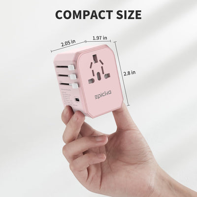 EPICKA Reiseadapter Weltweit, Universal Reisestecker Adapter 30W, Internationaler Steckdosenadapter