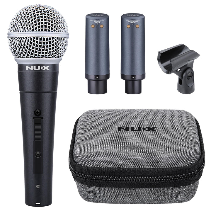 NUX B-3RC 2,4 GHz Mikrofon Wireless System mit Ladekoffer, Mikrofonbündel, 24 Bit/44,1 kHz, Langstre