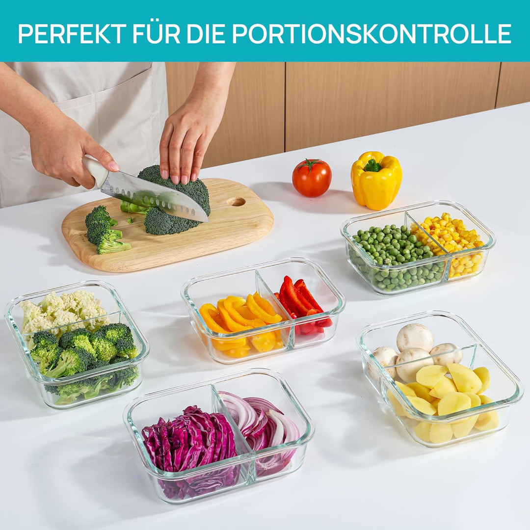 Vtopmart 5er 33oz GlasbehäLter mit Deckel, Meal Prep Boxen Glas, Frischhaltedosen Glas mit Deckel fü