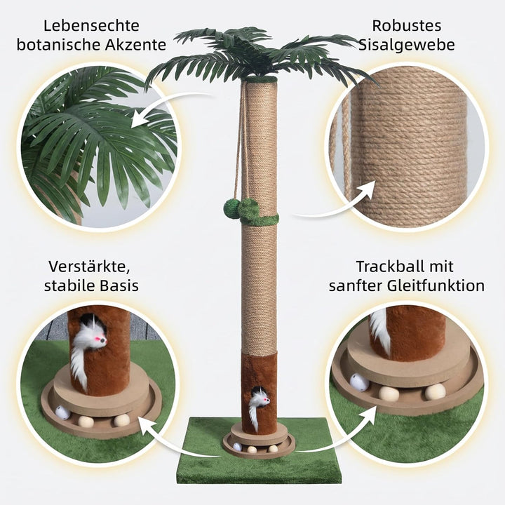 Fantasreen 88cm Kratzbaum mit Maus &amp; Kugelbahn, Grün Grün Gross, Grün Gross