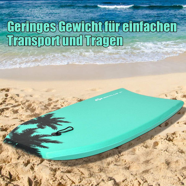 COSTWAY Bodyboard, Schwimmbrett Schwimmboard, Surfbrett Kinder, Surfboard, Sup-Board 83x47x5,5cm Grü