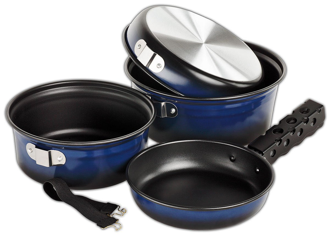 BLACK CREVICE Camping-Kochset I Camping-Kochgeschirr aus Aluminium mit Antihaftbeschichtung I Outdoo