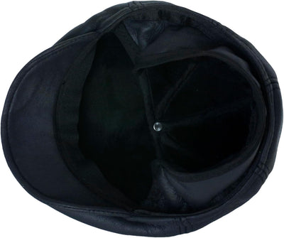 CUCUBA Shearling Herren-Mütze aus Schaffell - Mütze mit Visier und Ohrenklappen - Dunkelblau (L) 58,