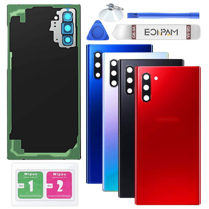 Eonpam Akkudeckel für Samsung Galaxy Note 10 N970 Rückseite Glas Original Backcover Back Glas Ersatz