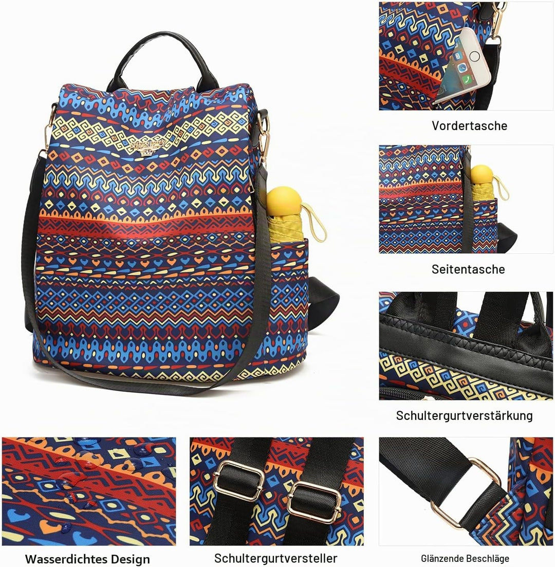 Damen Rucksack Anti Diebstahl Umhängetasche Multifunktions Schultaschen 8864-m266-c, 8864-m266-c