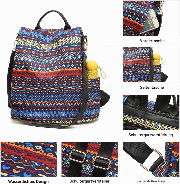Damen Rucksack Anti Diebstahl Umhängetasche Multifunktions Schultaschen 8864-m266-c, 8864-m266-c