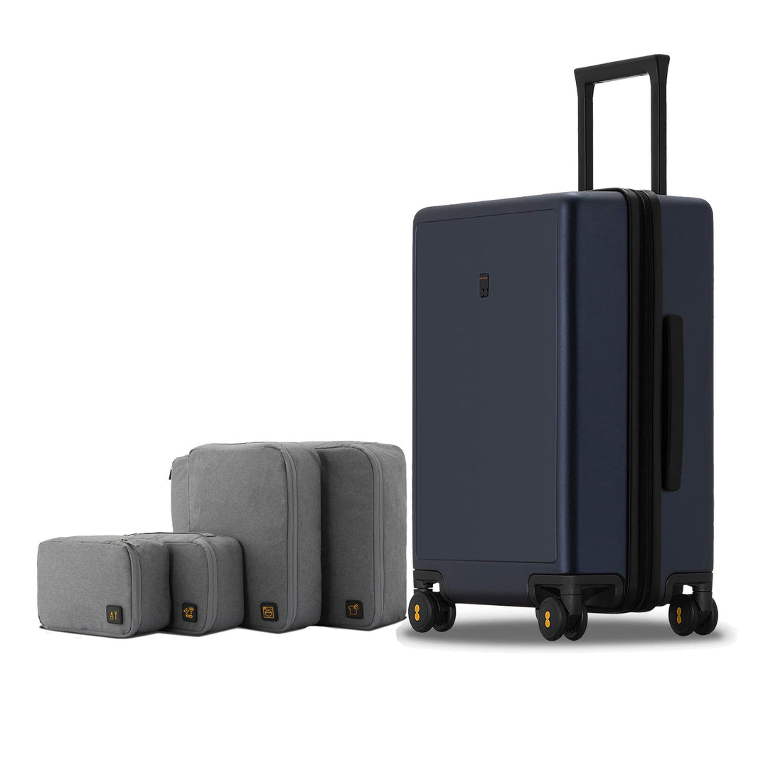 LEVEL8 Koffer Trolley Handgepäck mit Organizer Set 4-teilig, Leicht 100% PC TSA Zahlenschloss 8 Spin