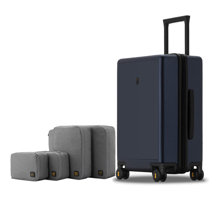 LEVEL8 Koffer Trolley Handgepäck mit Organizer Set 4-teilig, Leicht 100% PC TSA Zahlenschloss 8 Spin