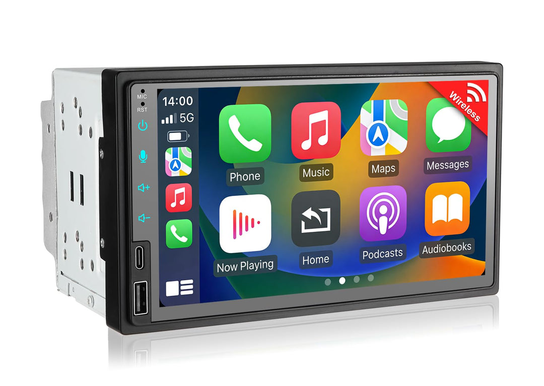 Doppel Din Radio Apple Carplay 7 Zoll 2Din Android Auto Autoradio mit HD IPS Bildschirm, Doppeldin C