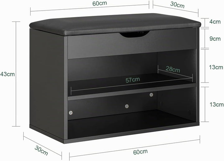 SoBuy Schuhbank mit Sitzfläche, Schuhregal mit Sitzbank, Schuhbank mit Stauraum 3-in-1, für Kleine W
