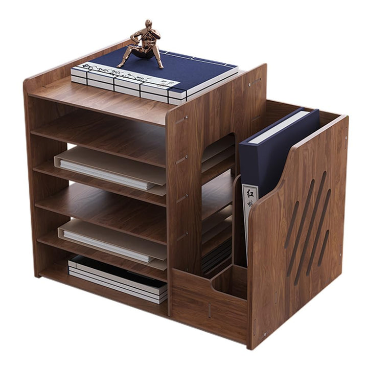 Hggzeg Schreibtisch-Organizer aus Holz,grosse Kapazität,Schreibtisch-Organizer,Aktenregal,A4-Papier-