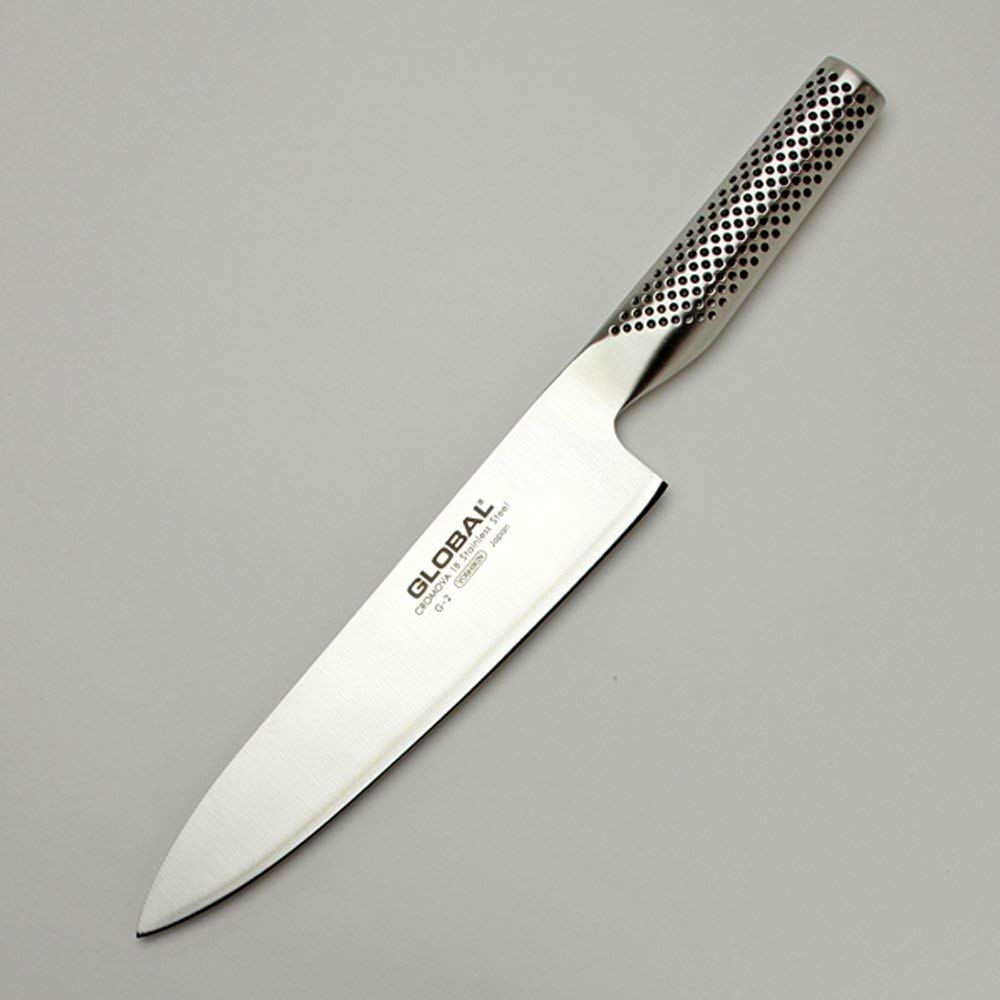 Global G-2 Kochmesser mit 20 cm Klinge, Cromova 18 Edelstahl