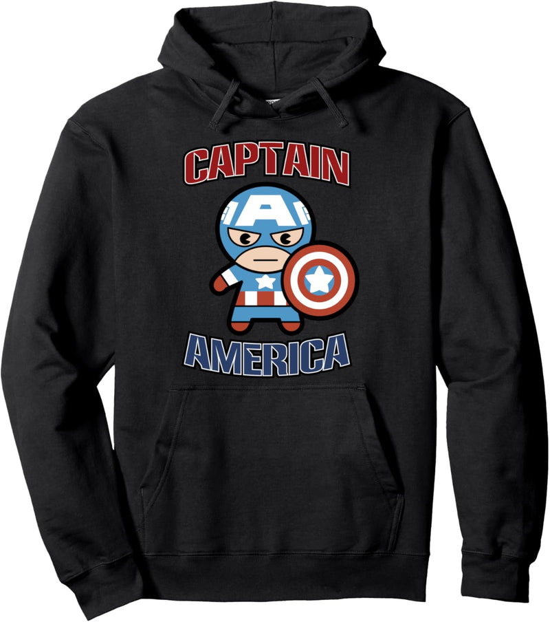 Marvel Captain America Cute Kawaii Hero Pose Pullover Hoodie
